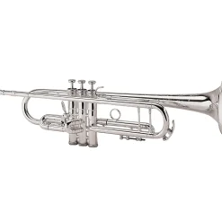King 2055 Silver Flair Series Bb Trumpet 2055T Silver 1st Valve Thumb Trigger
