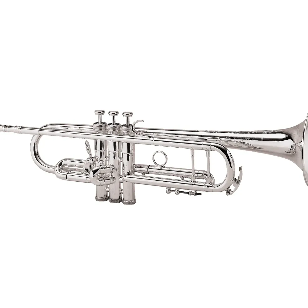King 2055 Silver Flair Series Bb Trumpet 2055T Silver 1st Valve Thumb Trigger