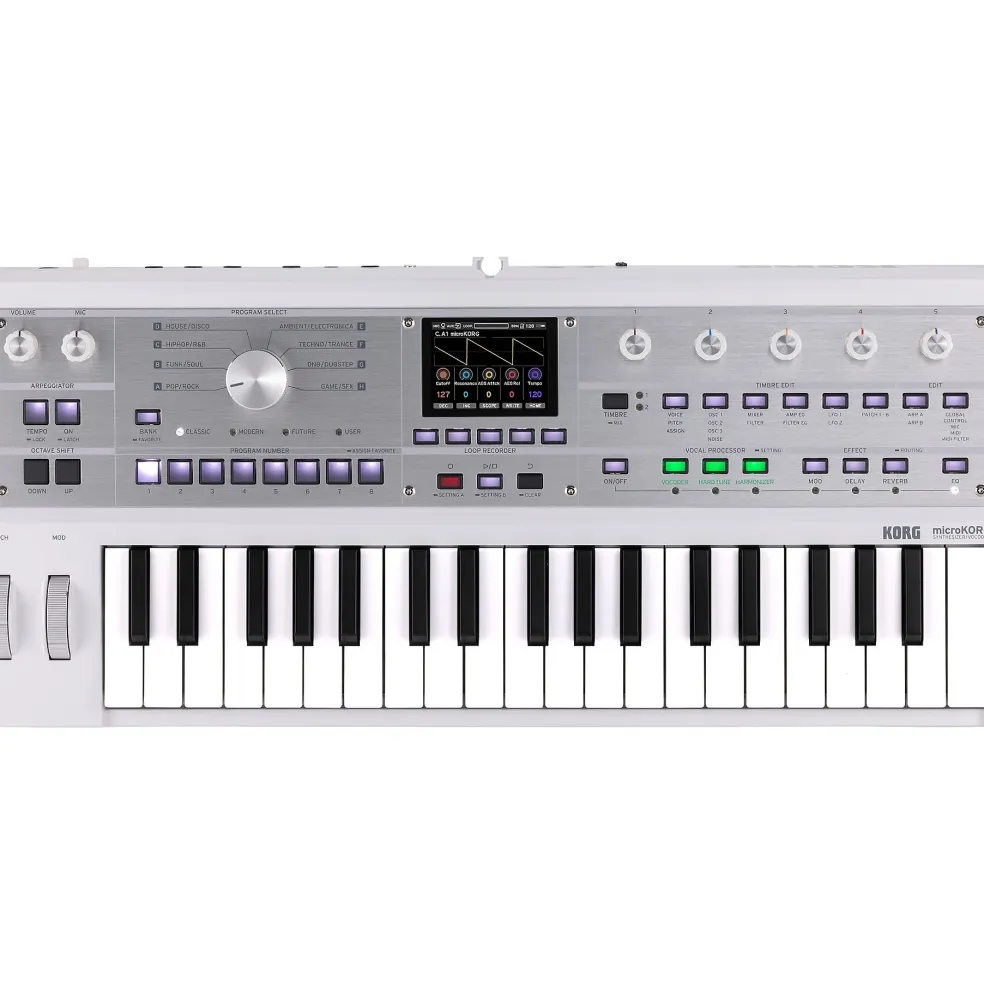 KORG microKORG 2 Keyboard Synthesizer & Vocoder Limited Edition White
