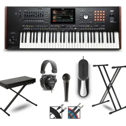 KORG Pa5X 61 Key Arranger with Stand, Pedal, Bench, Headphones, Microphone and Cables