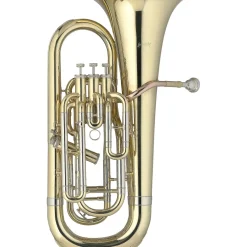 Levante LV-BH5411 Professional Bb Baritone Horn with 4 Monel Pistons - Gold Trim Kit Silver plated