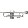 Levante LV-TR6301 Bb Professional Trumpet with Monel Valves - Silver Plated Silver plated Gold Brass Bell