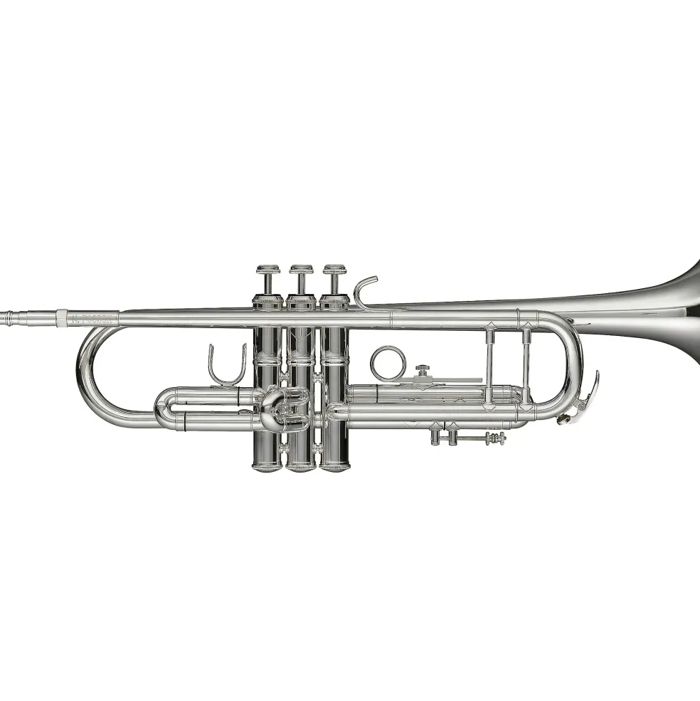 Levante LV-TR6301 Bb Professional Trumpet with Monel Valves - Silver Plated Silver plated Gold Brass Bell