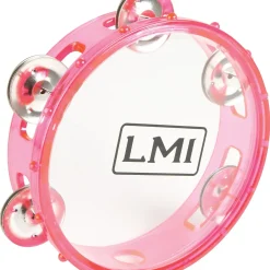 LMI Transparent Tambourine With Head Pink 15CM