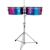 LP Tony Succar Signature Timbales With Black Nickel Hardware 14 in./15 in. Rainbow Chrome