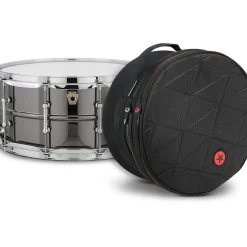 Ludwig Black Beauty Snare Drum With Tube Lugs and Road Runner Bag