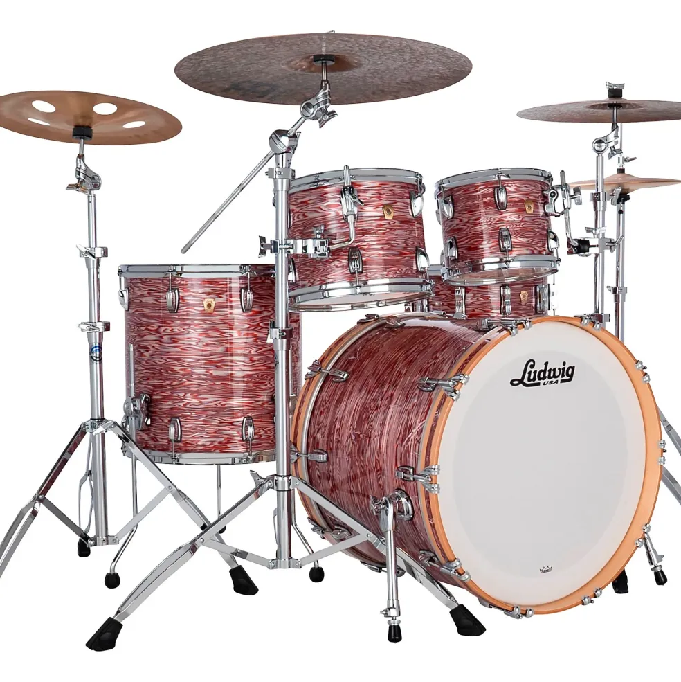 Ludwig Classic Maple 4-Piece MOD Shell Pack With 22" Bass Drum Pink Oyster