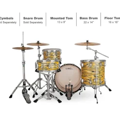Ludwig Legacy Mahogany 3-Piece Fab Shell Pack with 22 in. Bass Drum Lemon Oyster