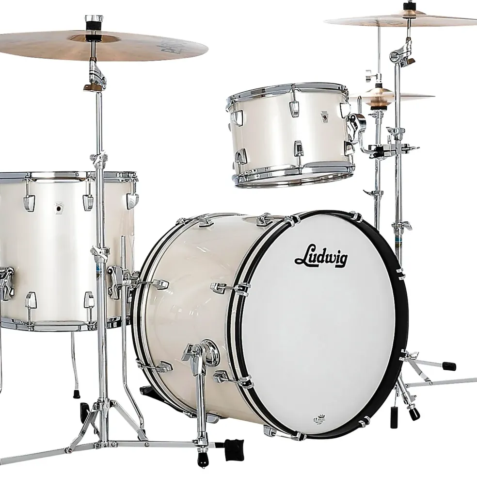 Ludwig NeuSonic 3-Piece Downbeat Shell Pack With 20" Bass Drum Silver Silk