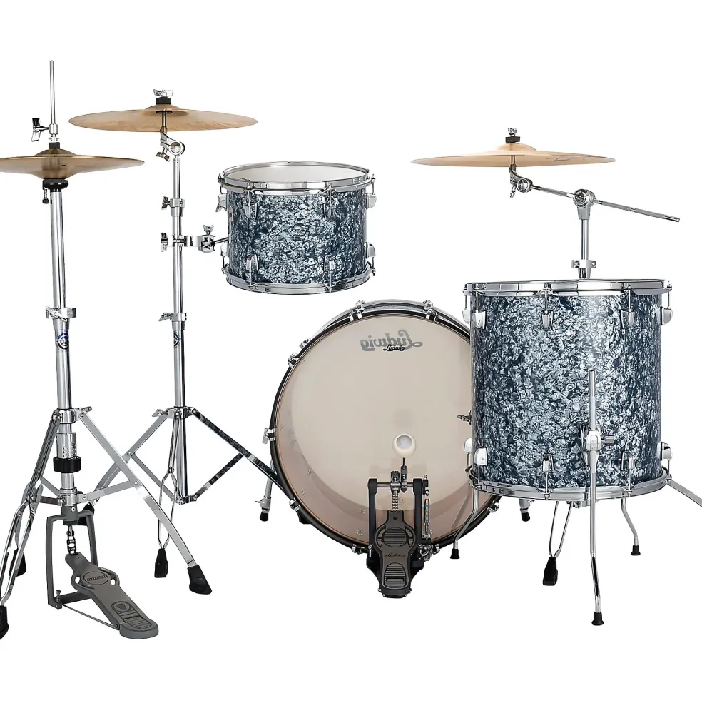 Ludwig NeuSonic 3-Piece Fab Shell Pack With 22" Bass Drum Satin Blue Pearl