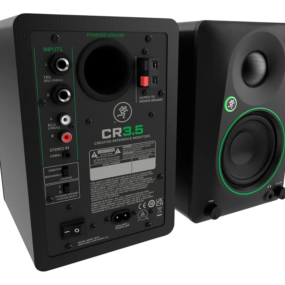 Mackie CR3.5 3.5" Powered Studio Monitors w/ Tone Control (Pair)