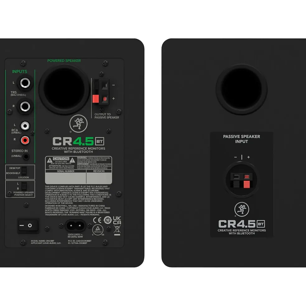 Mackie CR4.5BT 4.5" Powered Studio Monitors w/ Tone Control and Bluetooth (Pair)
