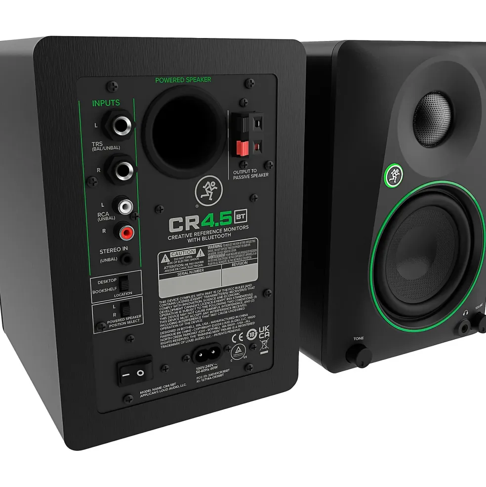 Mackie CR4.5BT 4.5" Powered Studio Monitors w/ Tone Control and Bluetooth (Pair)