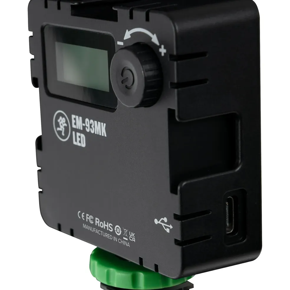 Mackie EM-93MK Complete Vlogger Kit with Dagger Microphone, Variable Temp. LED Light and Tripod