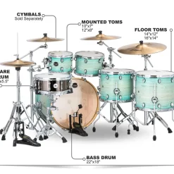 Mapex Armory Series Exotic Studioease Shell Pack With Fast Toms Ultramarine Gloss