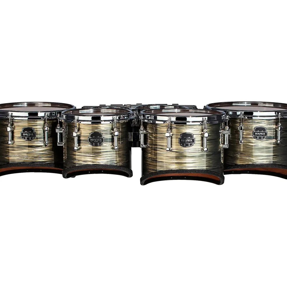 Mapex Quantum Mark II Drums on Demand Series Classic Cut Tenor Large Marching Sextet 6, 8, 10, 12, 13, 14 in. Natural Shale