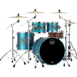 Mapex Saturn Evolution Rock Maple 4-Piece Shell Pack With 22" Bass Drum Exotic Azure Burst