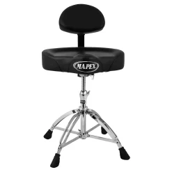 Mapex T775 Saddle Top Drum Throne With Back Rest and 4 Double-Braced Legs