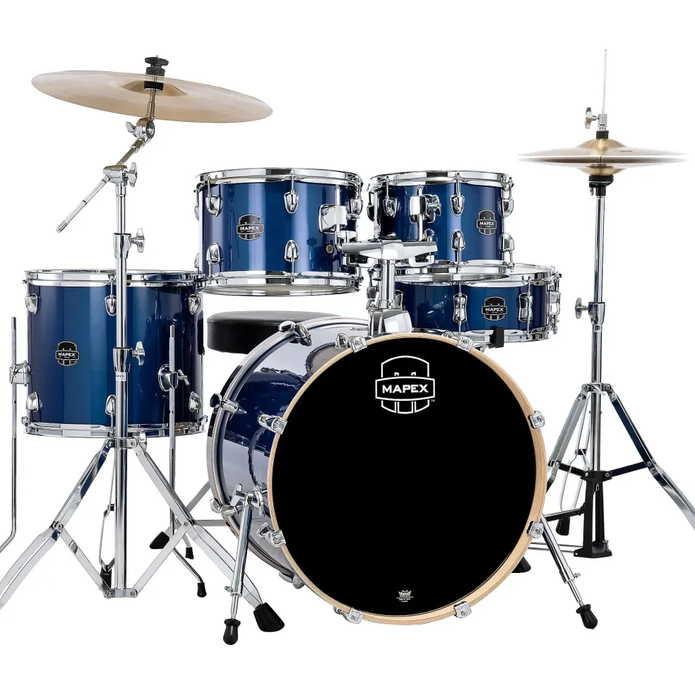 Mapex Venus 5-Piece Fusion Drum Set With Hardware and Cymbals Blue Sky Sparkle