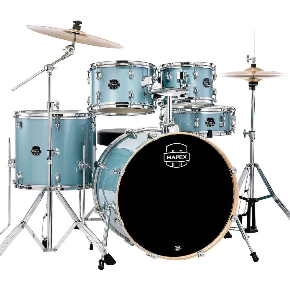 Mapex Venus 5-Piece Rock Drum Set With Hardware and Cymbals Aqua Blue Sparkle