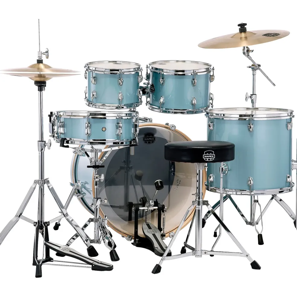 Mapex Venus 5-Piece Rock Drum Set With Hardware and Cymbals Aqua Blue Sparkle