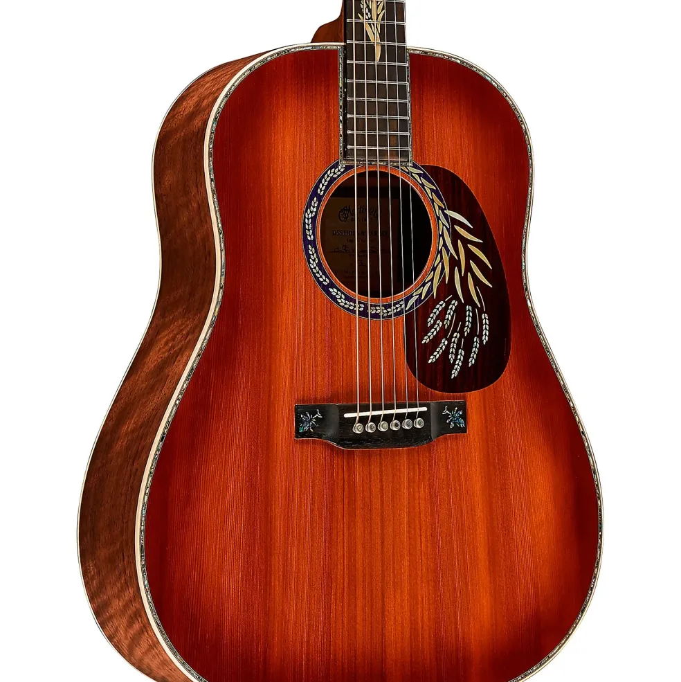 Martin Limited-Edition Hops and Barley Dreadnought Acoustic Guitar Toasted Burst
