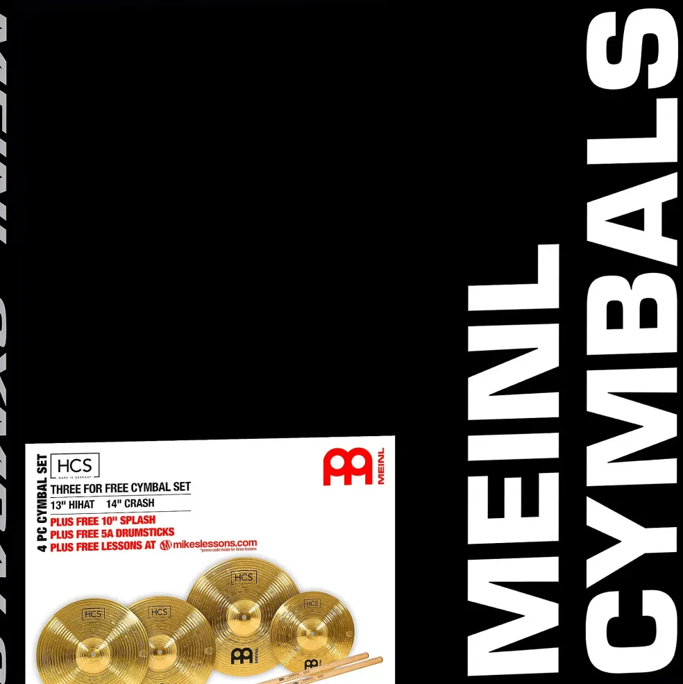 MEINL HCS Cymbal Pack With Free Splash, Sticks and Lessons