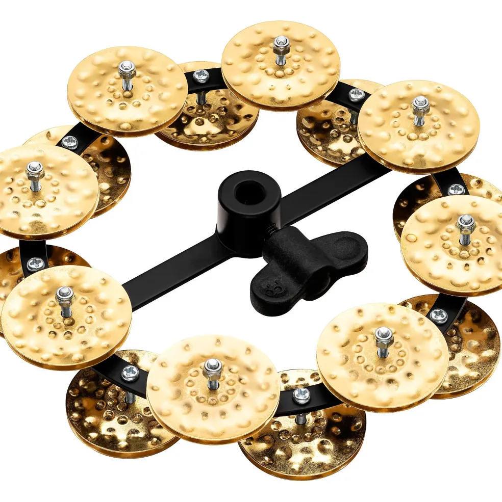 MEINL Headliner Series Hand Hammered Brass Jingles Hi-Hat Tambourine Double Row