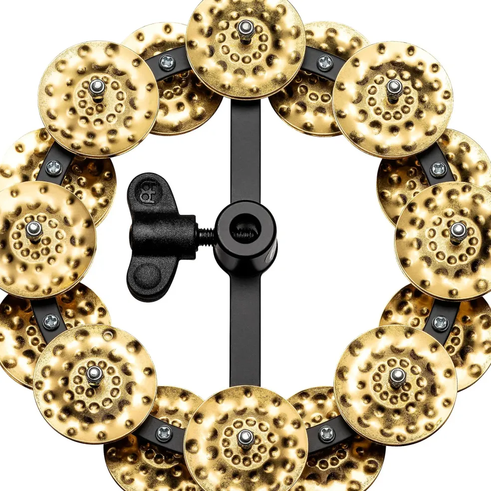 MEINL Headliner Series Hand Hammered Brass Jingles Hi-Hat Tambourine Double Row