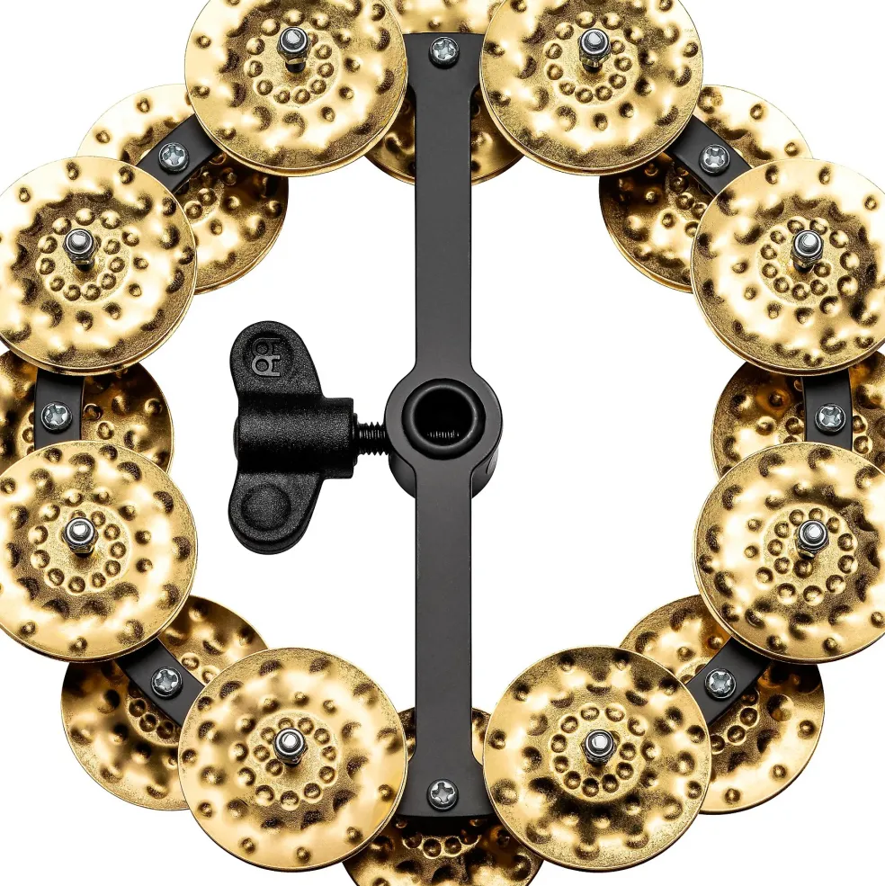 MEINL Headliner Series Hand Hammered Brass Jingles Hi-Hat Tambourine Double Row