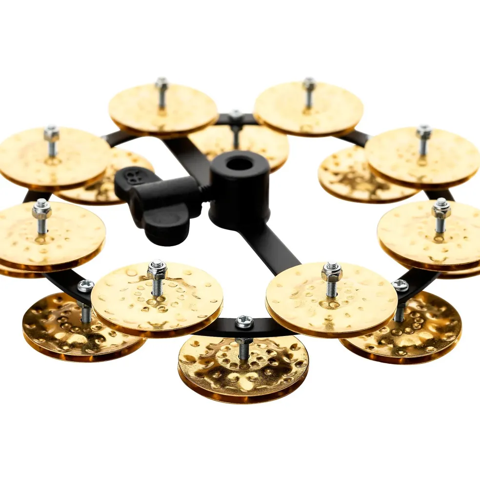 MEINL Headliner Series Hand Hammered Brass Jingles Hi-Hat Tambourine Double Row