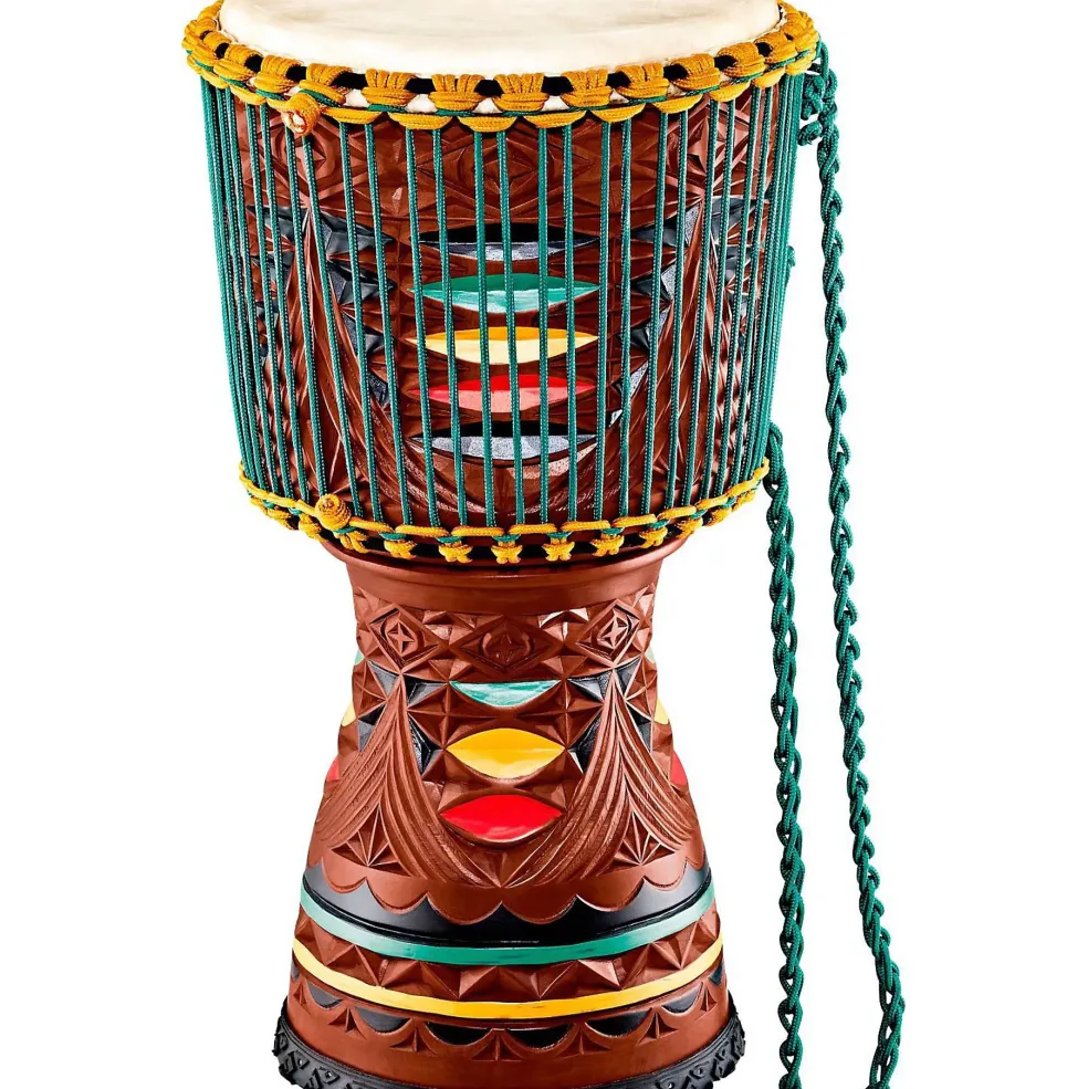MEINL Large Artisan Edition Tongo Carved Mahogany Mali-Weave Djembe 12 in.