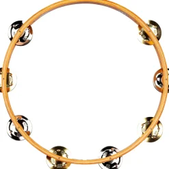 MEINL Recording-Combo Wood Tambourine One Row Dual Alloy Jingles Super Natural