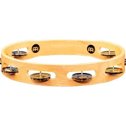 MEINL Recording-Combo Wood Tambourine One Row Dual Alloy Jingles Super Natural