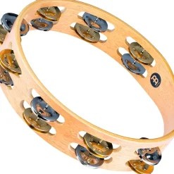 MEINL Recording-Combo Wood Tambourine Two Rows Dual Alloy Jingles Super Natural