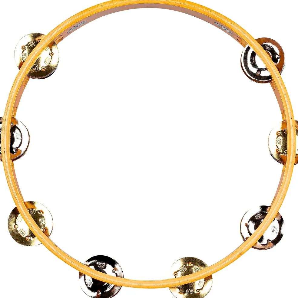 MEINL Recording-Combo Wood Tambourine Two Rows Dual Alloy Jingles Super Natural