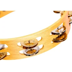 MEINL Recording-Combo Wood Tambourine Two Rows Dual Alloy Jingles Super Natural