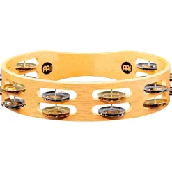 MEINL Recording-Combo Wood Tambourine Two Rows Dual Alloy Jingles Super Natural