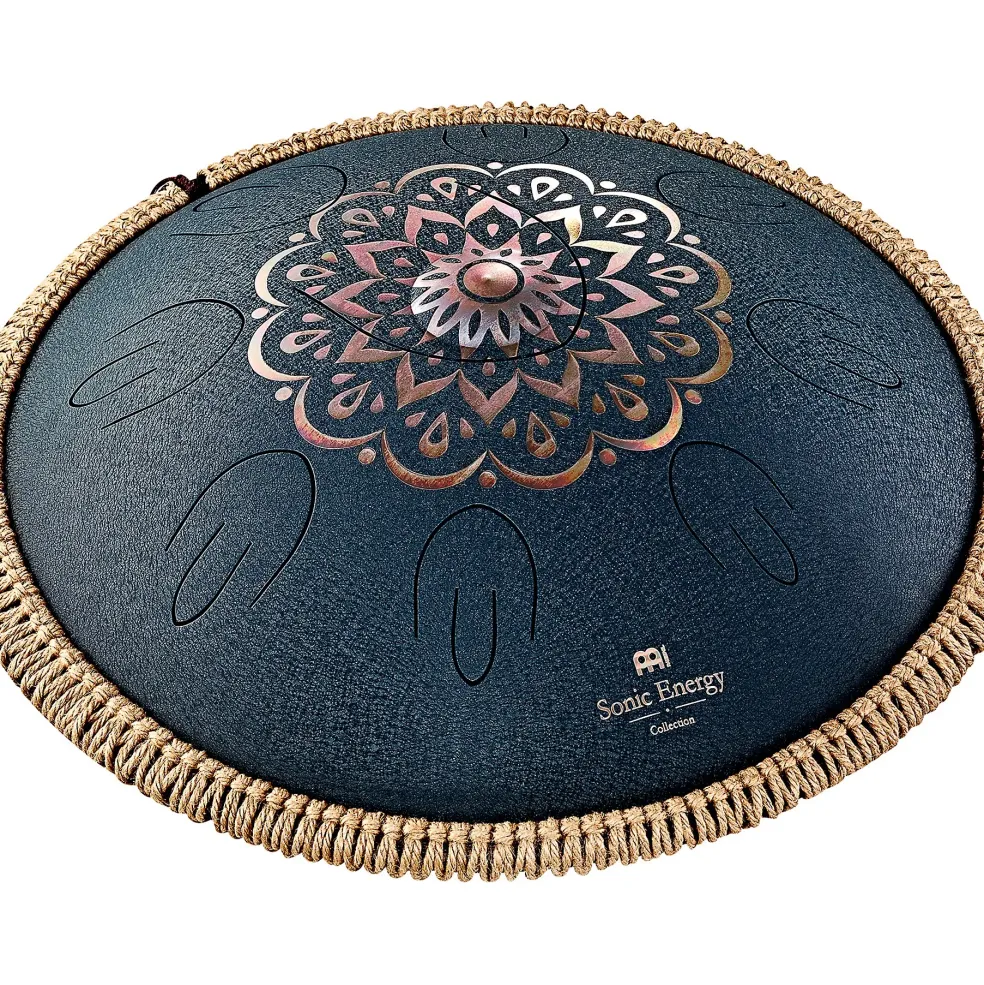 MEINL Sonic Energy 16" Engraved Octave Steel Tongue Drum, Navy Blue
