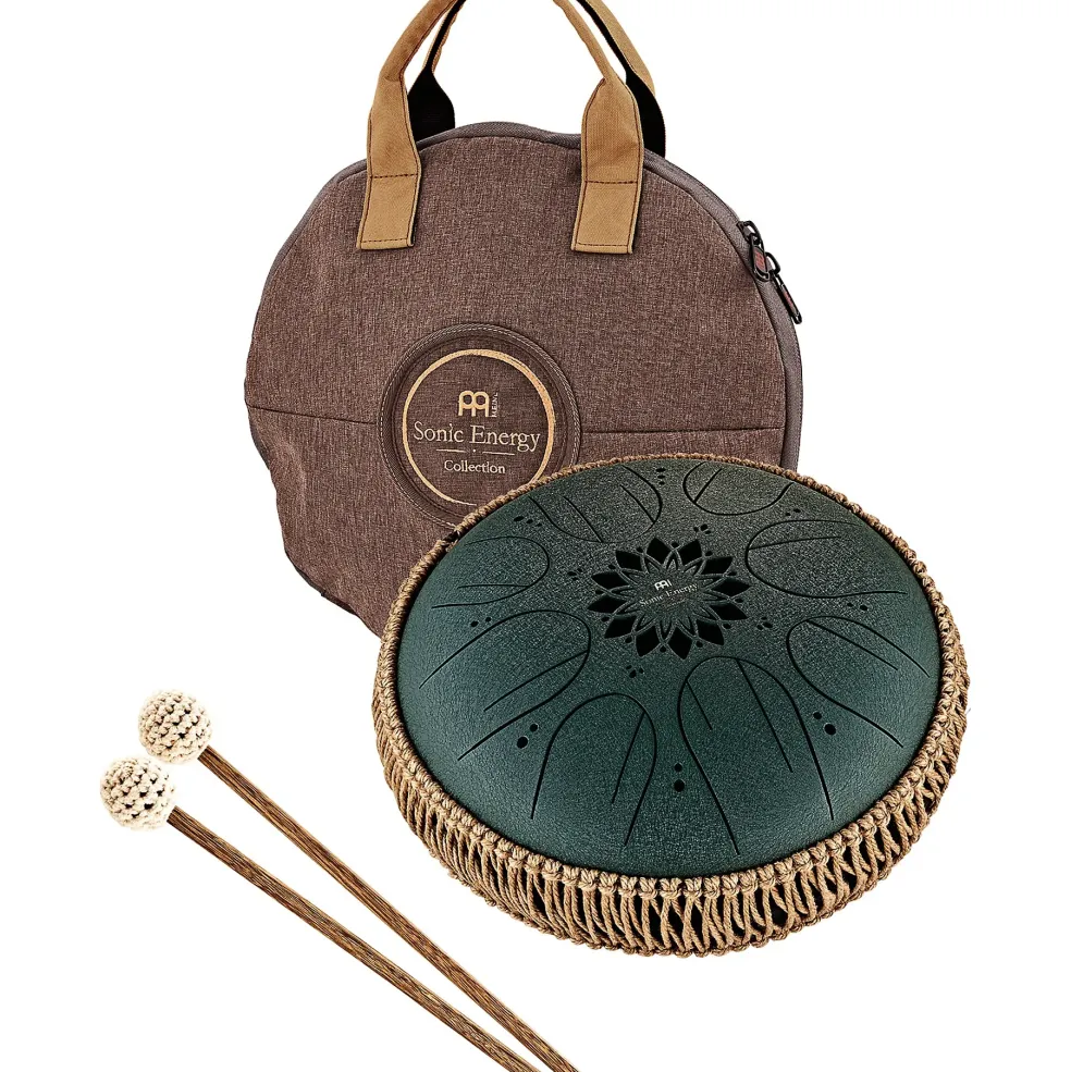 MEINL Sonic Energy F# Minor Octave Steel Tongue Drum Dark Green