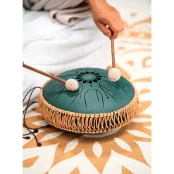 MEINL Sonic Energy F# Minor Octave Steel Tongue Drum Dark Green