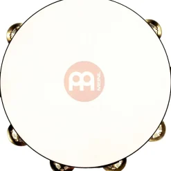 MEINL Traditional Goat-Skin Wood Tambourine Two Rows Brass Jingles