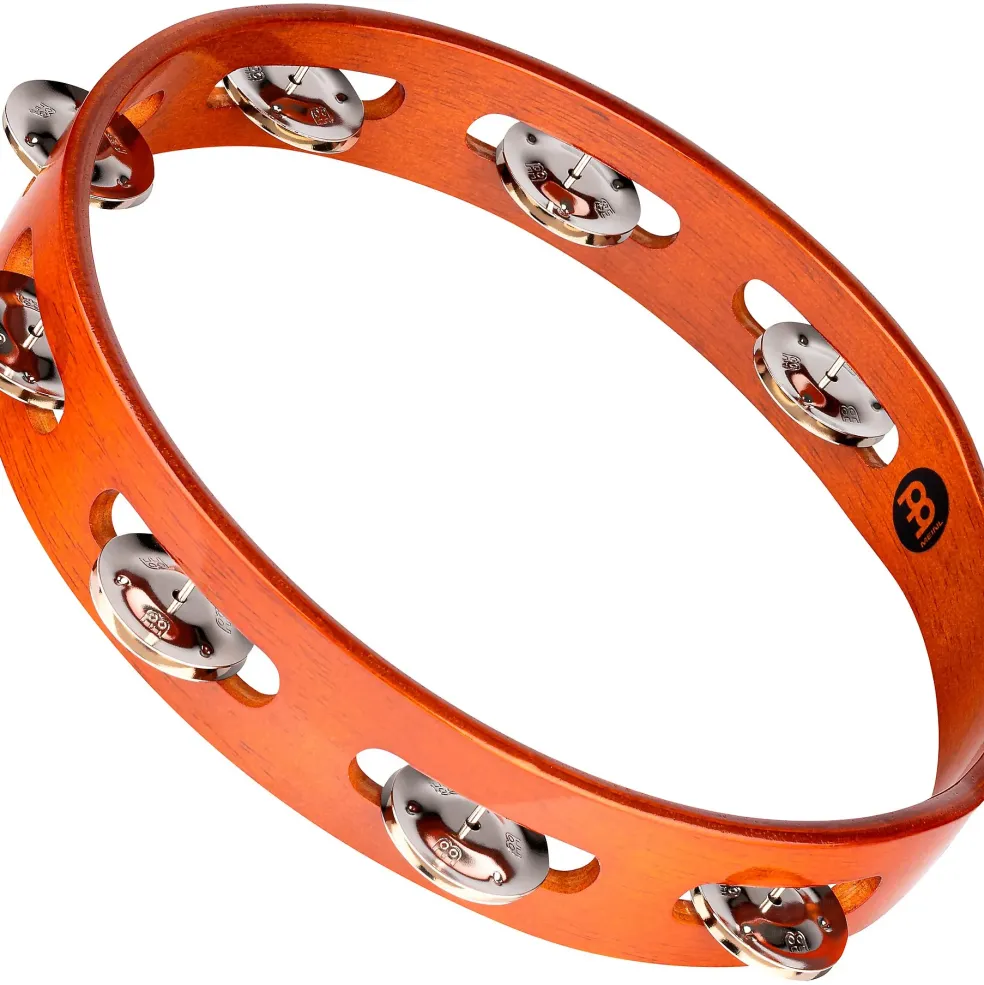 MEINL Wood Tambourine One Row Steel Jingles