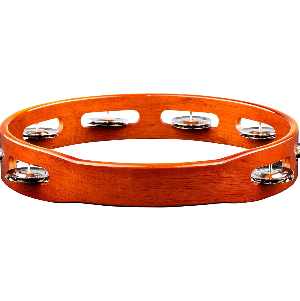 MEINL Wood Tambourine One Row Steel Jingles