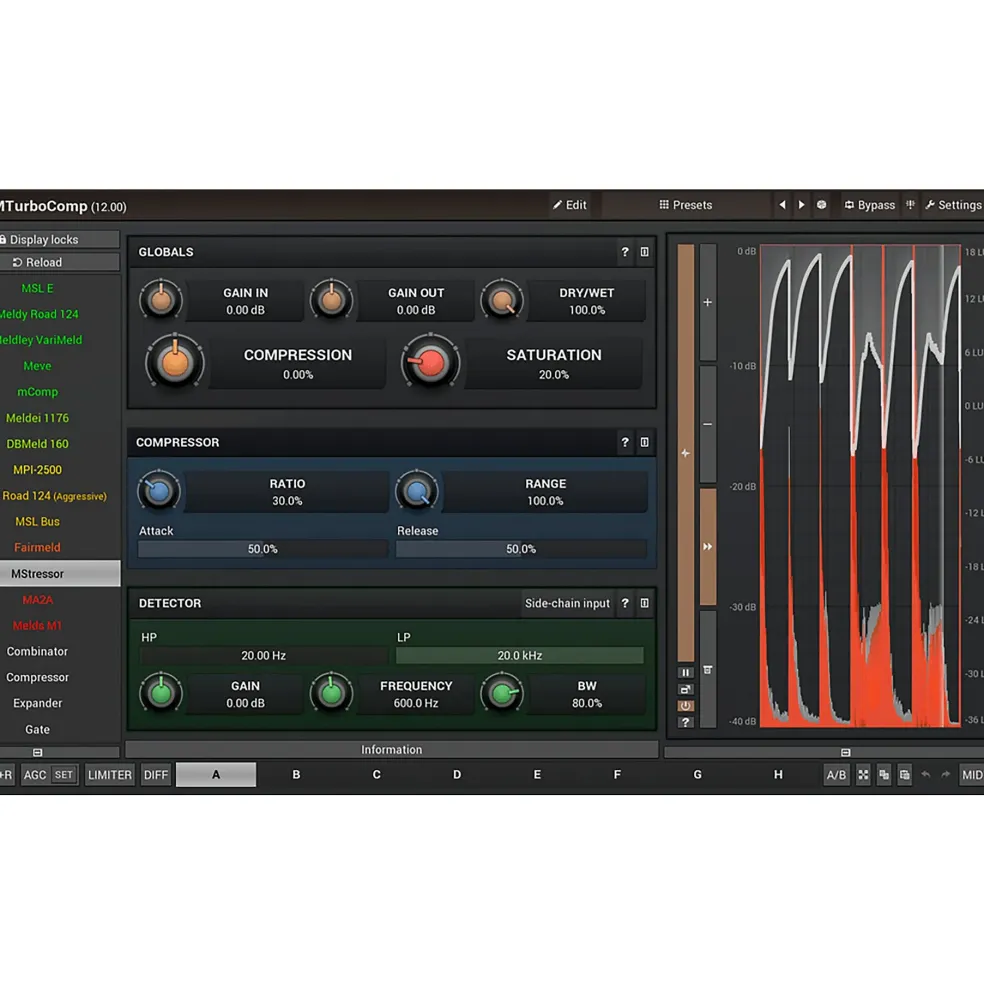 MeldaProduction MTurboComp Vintage Analog Compressor Software Download