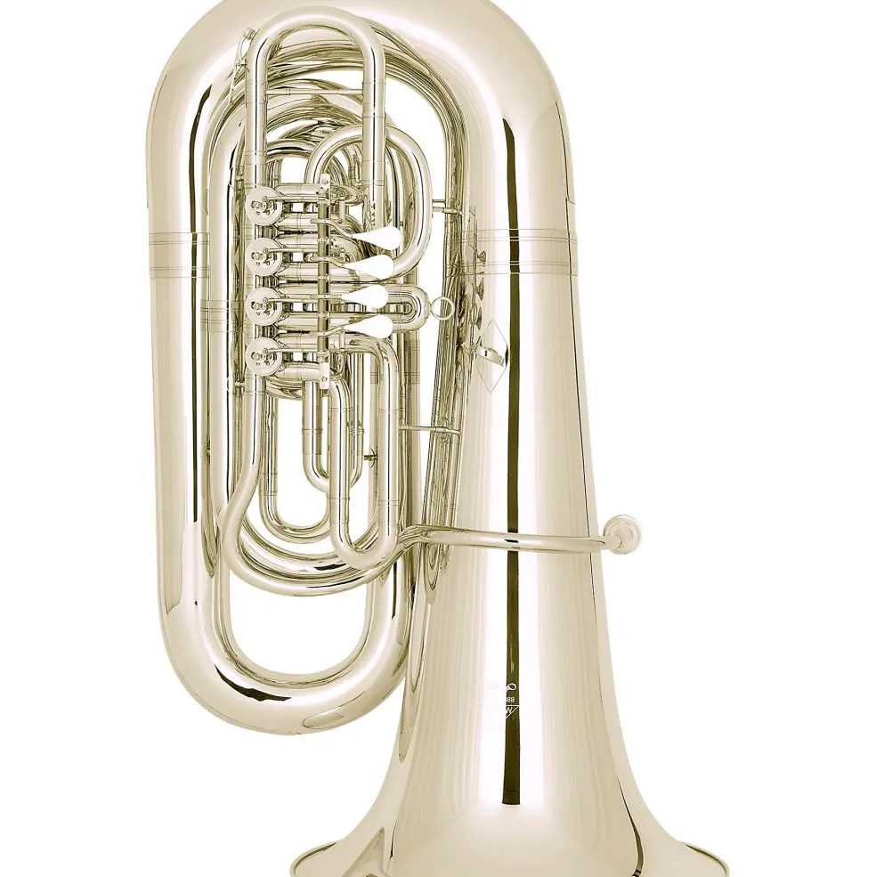 Miraphone Hagen 497 Series 4-Valve 6/4 BBb Tuba Yellow Brass Silver
