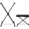 Musician's Gear KBX2 Double-Braced Keyboard Stand and Deluxe Keyboard Bench