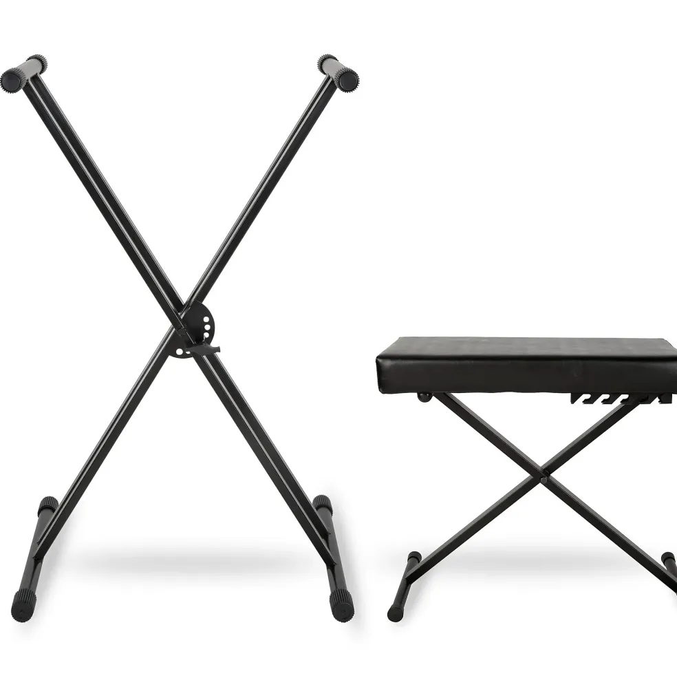 Musician's Gear KBX2 Double-Braced Keyboard Stand and Deluxe Keyboard Bench