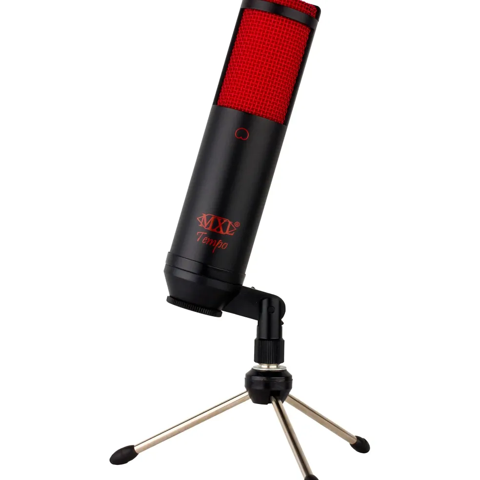 MXL Tempo USB Mic With Headphone Jack Black, Red Grill