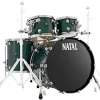 Natal Drums Cafe Racer US Fusion 22 4-Piece Shell Pack With 22" Bass Drum British Racing Green Sparkle
